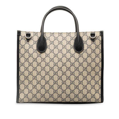 Second hand Gucci Interlocking Small Canvas GG Tote Handbag Brown - Tabita Bags