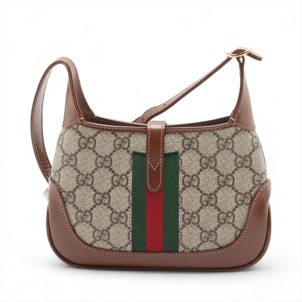 Second hand Gucci Jackie 1961 Mini Canvas 2-Ways Hobo Shoulder Bag GG Supreme - Tabita Bags