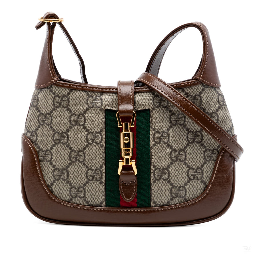 Second hand Gucci Jackie 1961 Mini Canvas 2 - Ways Hobo Shoulder Bag GG Supreme - Tabita Bags