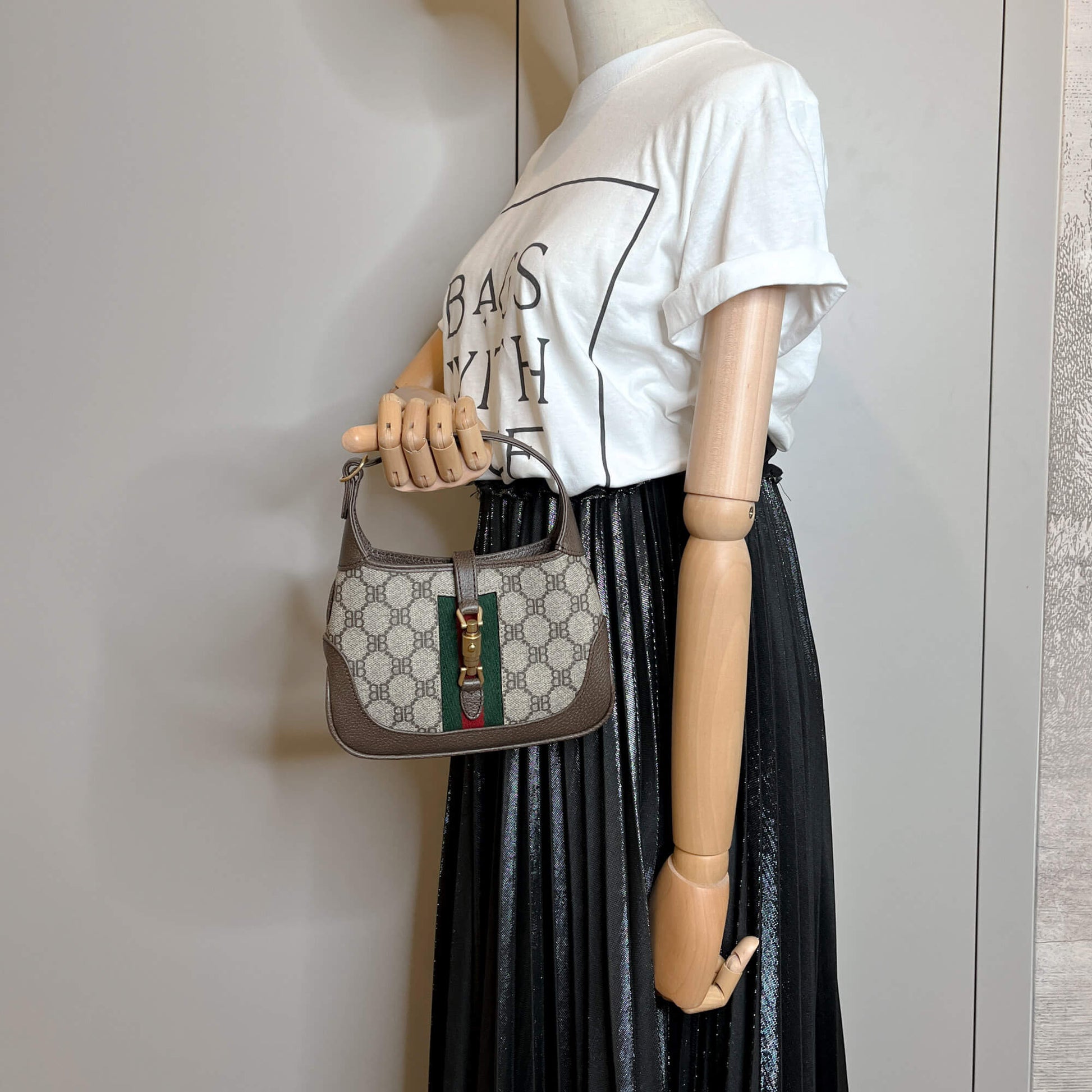 Second hand Gucci Jackie 1961 Mini X Balenciaga Canvas Hobo Bag GG Supreme - Tabita Bags