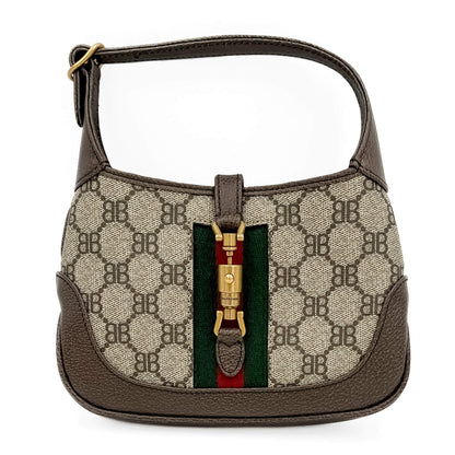 Second hand Gucci Jackie 1961 Mini X Balenciaga Canvas Hobo Bag GG Supreme - Tabita Bags