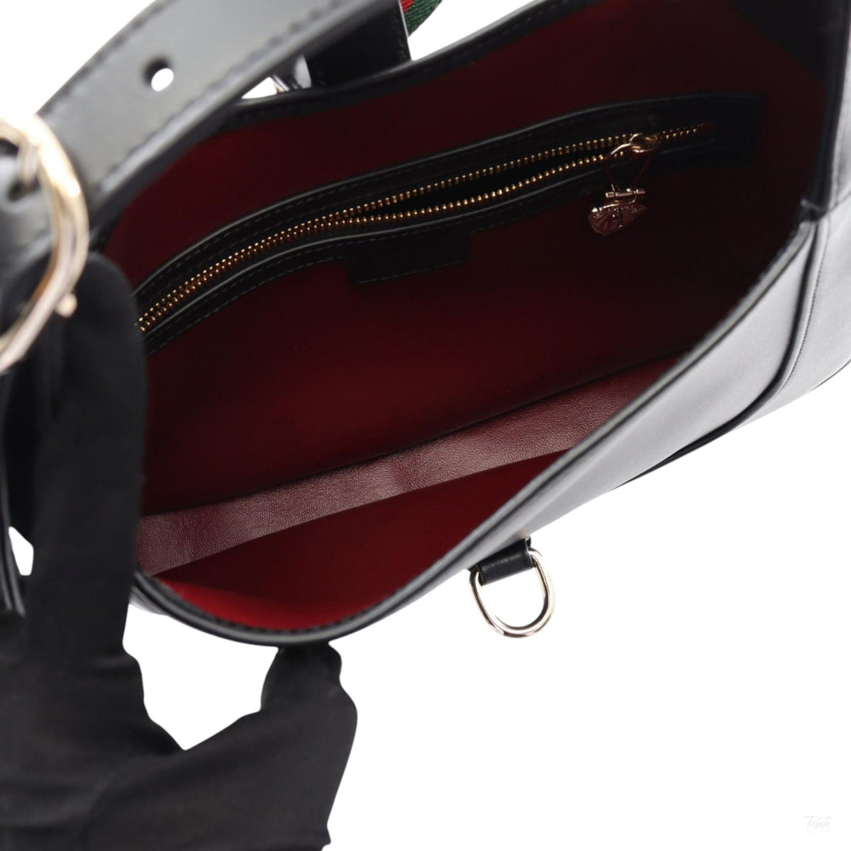 Second hand Gucci Jackie 1961 Small Calfskin Hobo Shoulder Bag Black - Tabita Bags