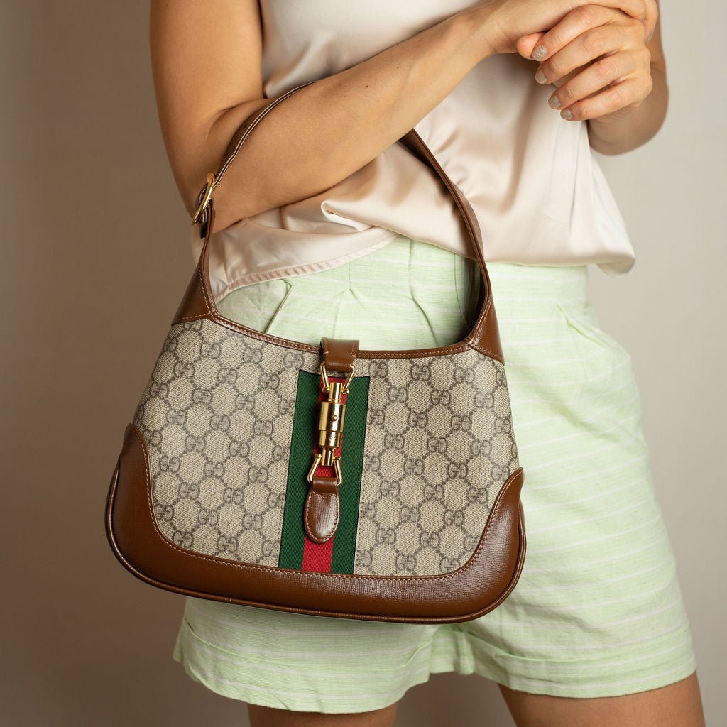 Second hand Gucci Jackie 1961 Small Canvas GG Hobo Shoulder Bag GG Supreme - Tabita Bags