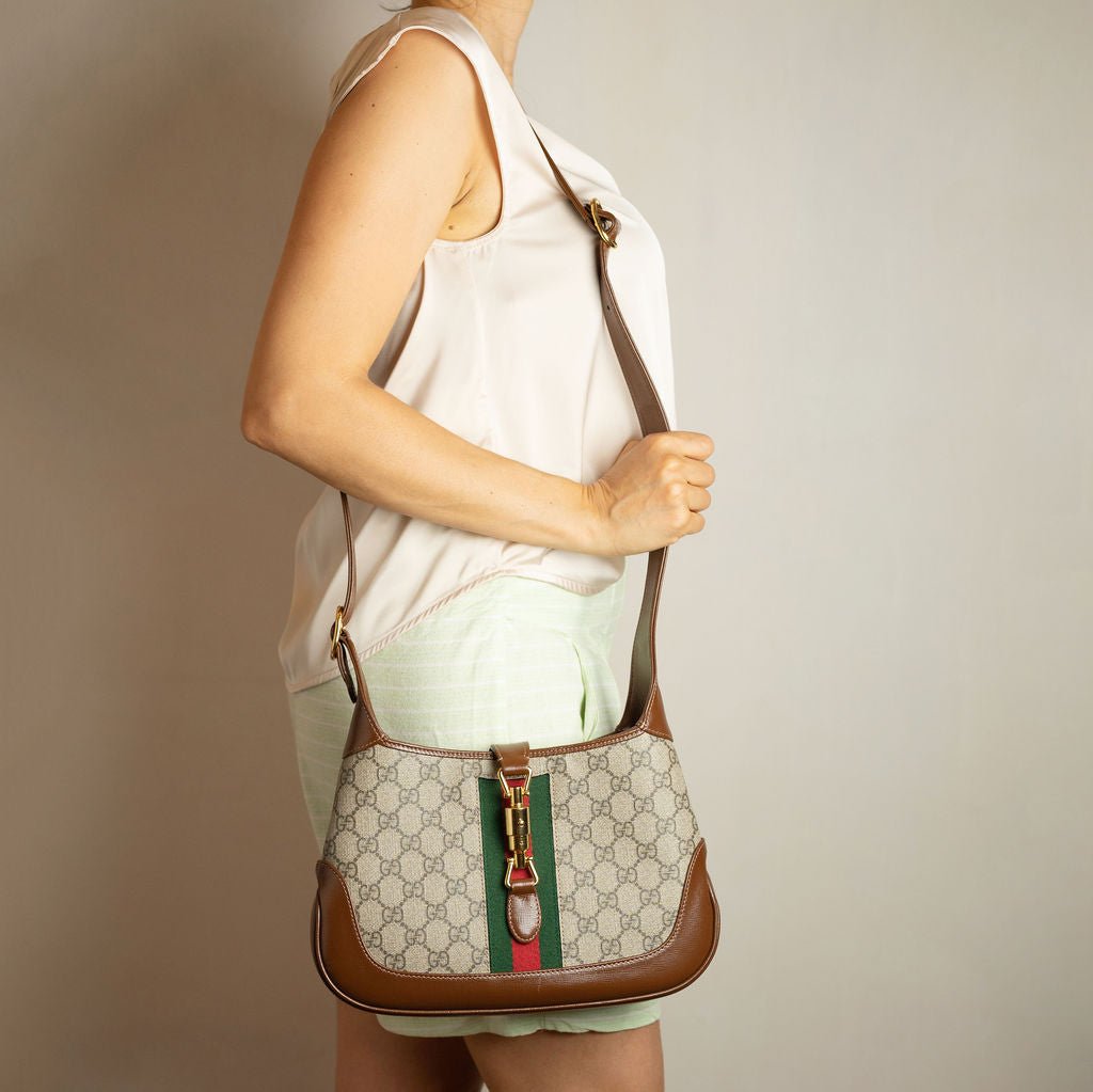 Second hand Gucci Jackie 1961 Small Canvas GG Hobo Shoulder Bag GG Supreme - Tabita Bags