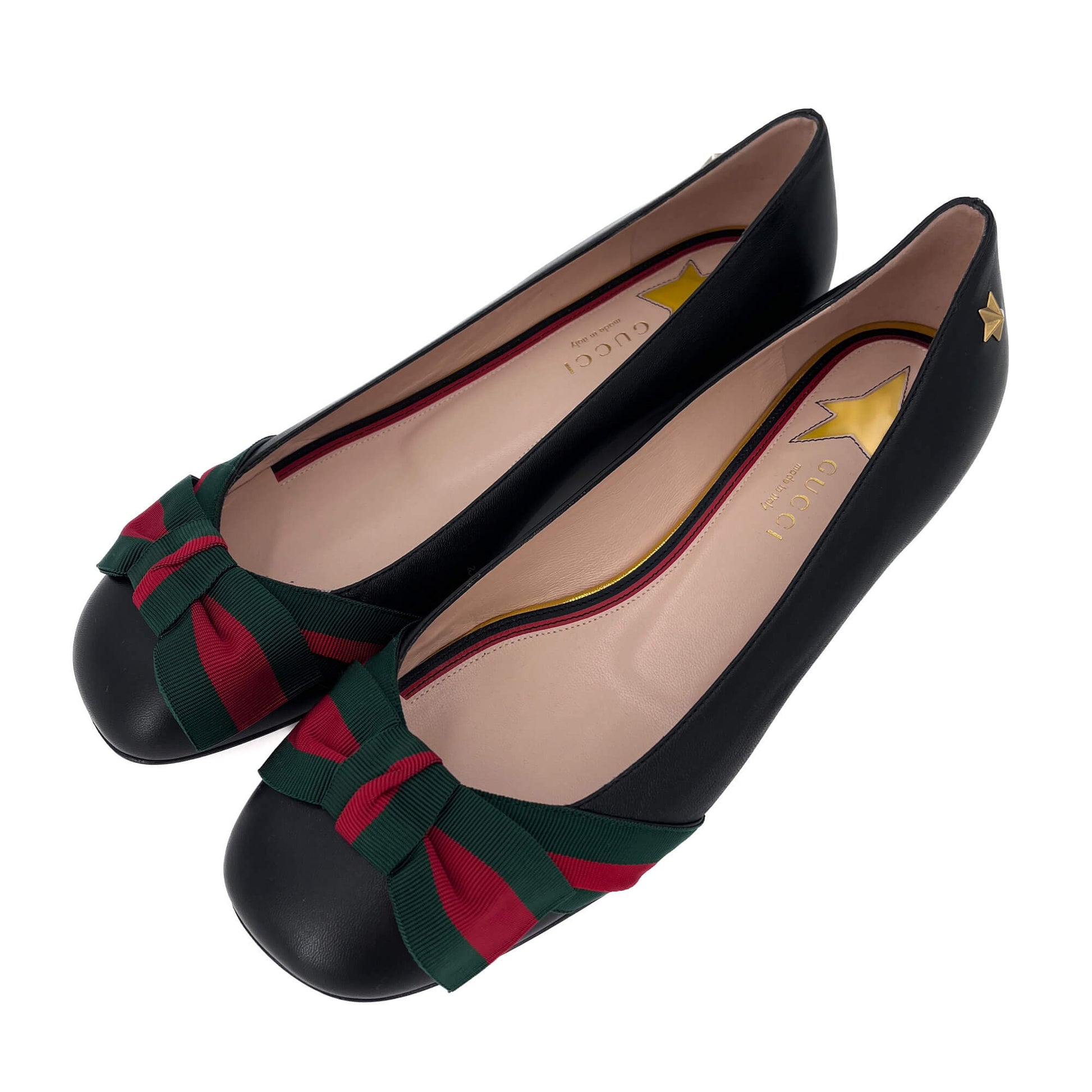 Second hand Gucci Leather Ballet Flats 38 1/2 Black - Tabita Bags