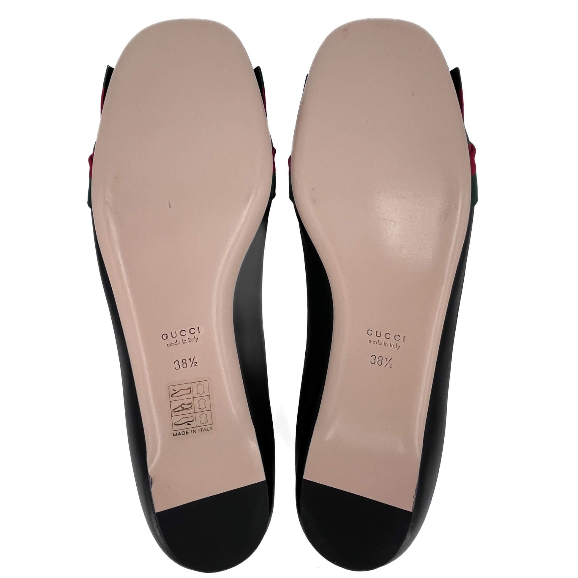 Second hand Gucci Leather Ballet Flats 38 1/2 Black - Tabita Bags