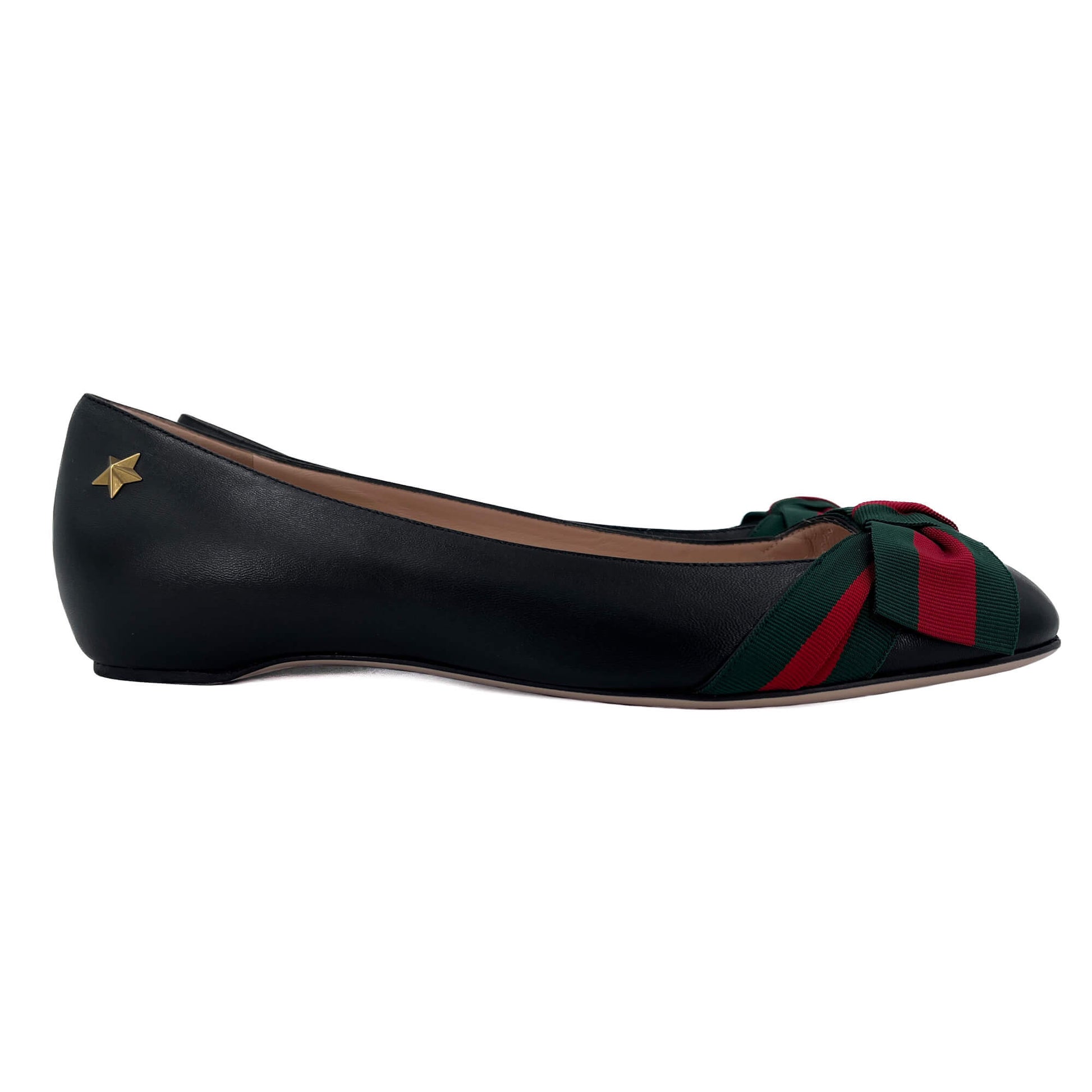 Second hand Gucci Leather Ballet Flats 38 1/2 Black - Tabita Bags