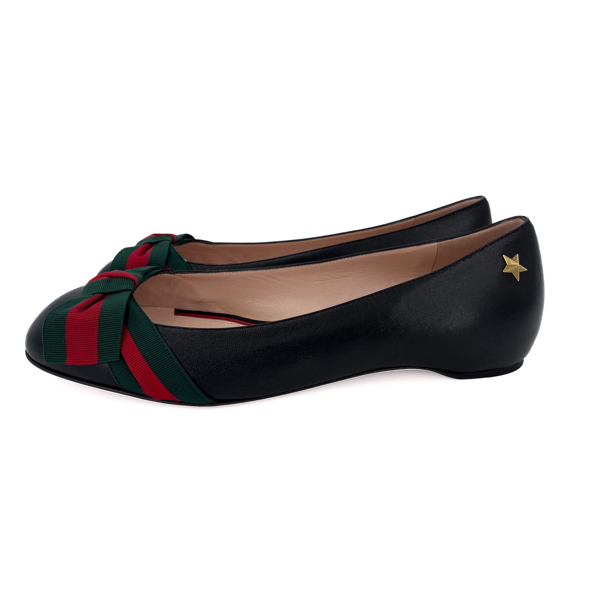 Second hand Gucci Leather Ballet Flats 38 1/2 Black - Tabita Bags