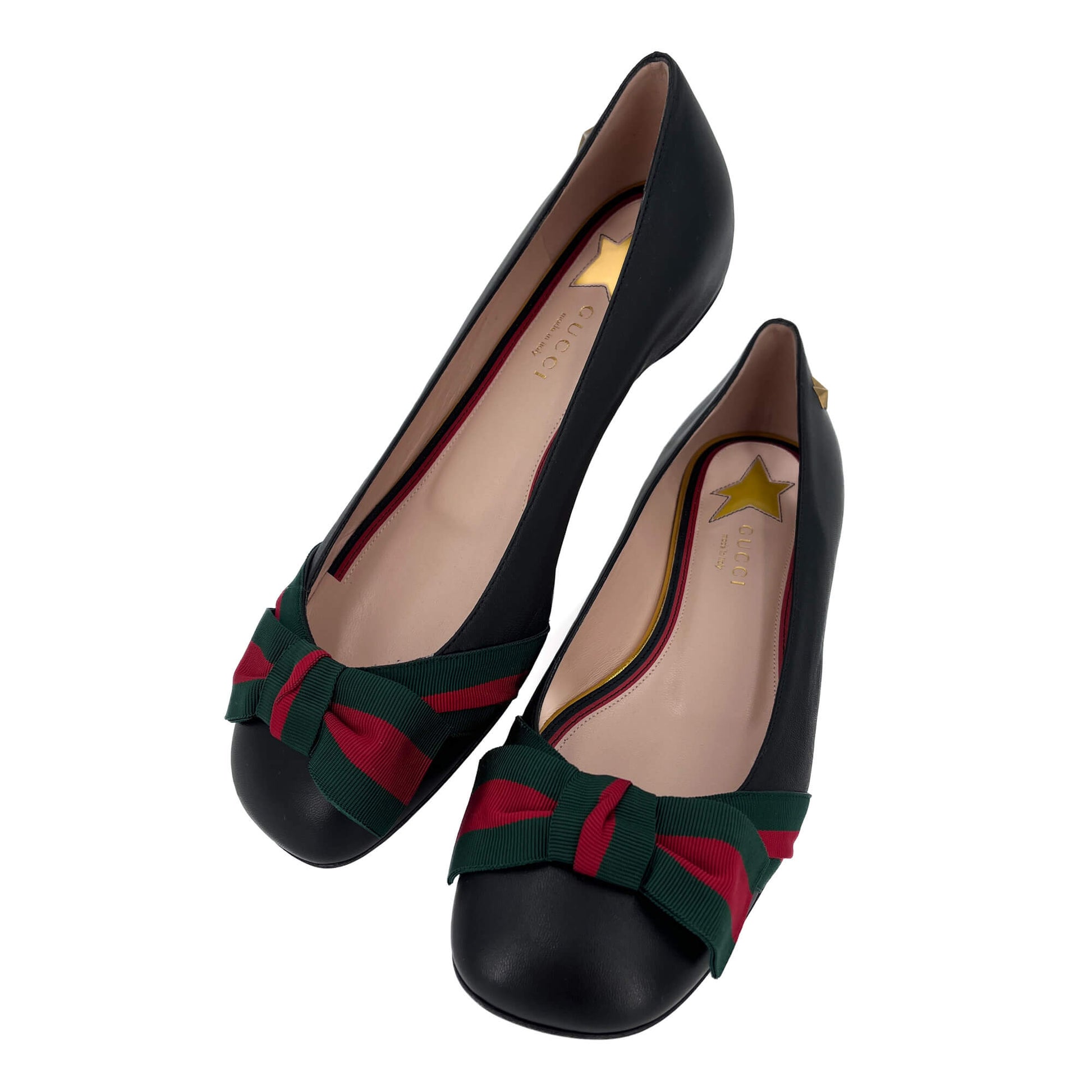 Second hand Gucci Leather Ballet Flats 38 1/2 Black - Tabita Bags