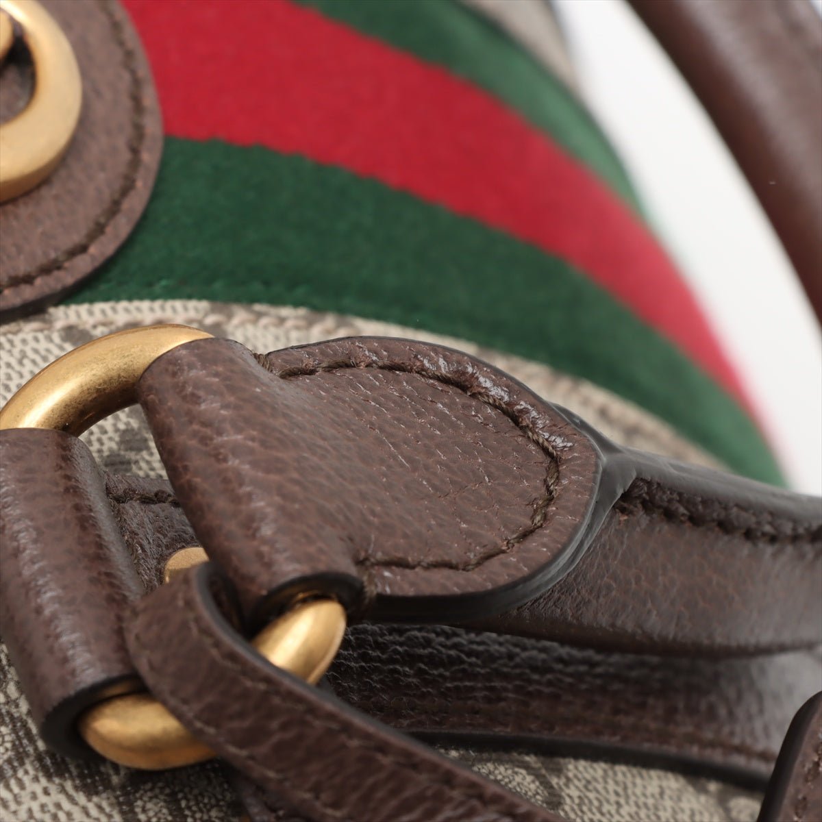 Second hand Gucci Ophidia Boston Leather & Canvas GG Supreme Trunk Handbag Brown - Tabita Bags