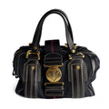 Second hand Gucci Ophidia Boston Small Aviatrix Guccissima Canvas Trunk Handbag Black - Tabita Bags