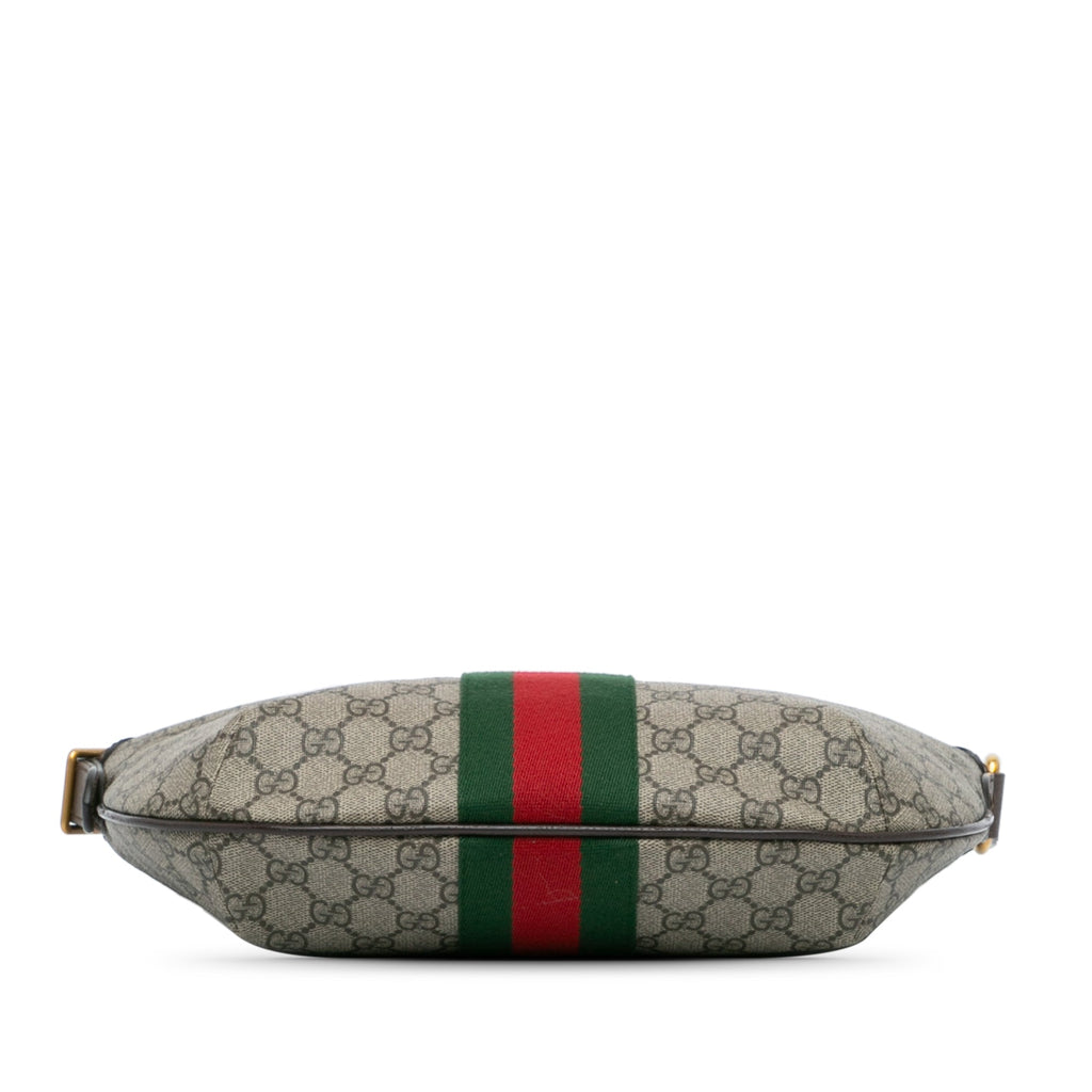 Second hand Gucci Ophidia GG Medium Canvas Hobo Crossbody Brown - Tabita Bags