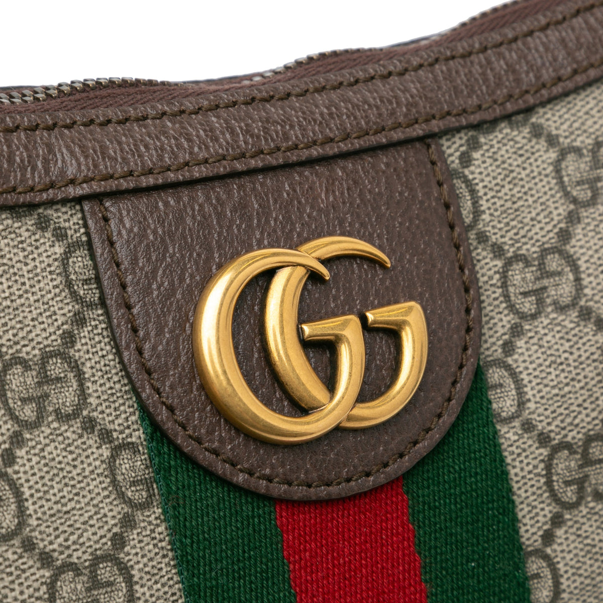 Second hand Gucci Ophidia GG Medium Canvas Hobo Crossbody Brown - Tabita Bags