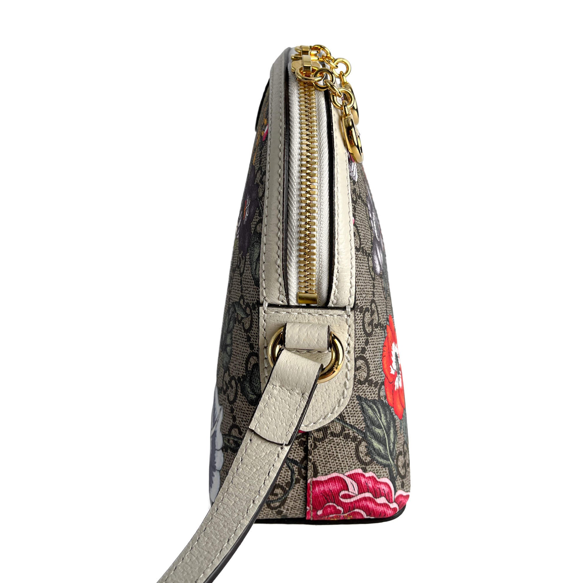 Second hand Gucci Ophidia GG Small Canvas Floral Pouch Handbag GG Supreme - Tabita Bags