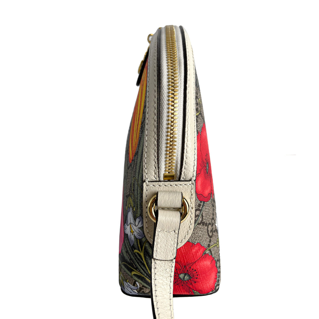 Second hand Gucci Ophidia GG Small Canvas Floral Pouch Handbag GG Supreme - Tabita Bags