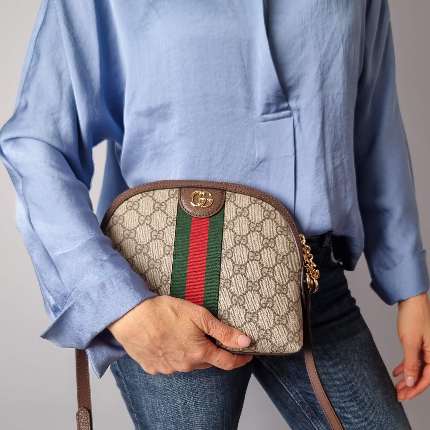 Second hand Gucci Ophidia GG Small Canvas Pouch Handbag GG Supreme - Tabita Bags