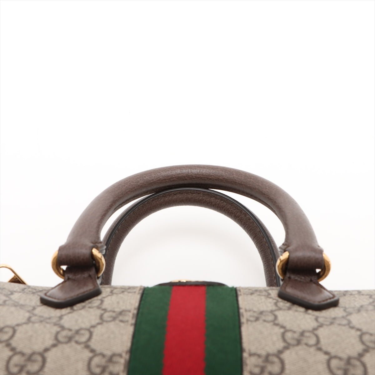 Second hand Gucci Ophidia GG Small Leather & Canvas GG Supreme Trunk Handbag Beige - Tabita Bags