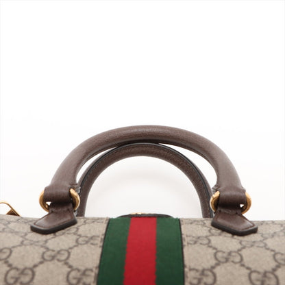 Second hand Gucci Ophidia GG Small Leather & Canvas GG Supreme Trunk Handbag Beige - Tabita Bags