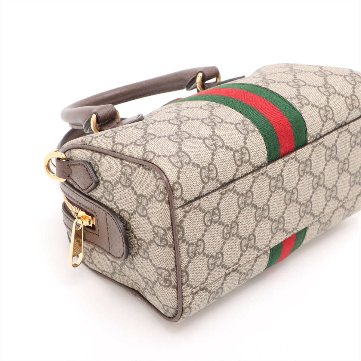 Second hand Gucci Ophidia GG Small Leather & Canvas GG Supreme Trunk Handbag Beige - Tabita Bags