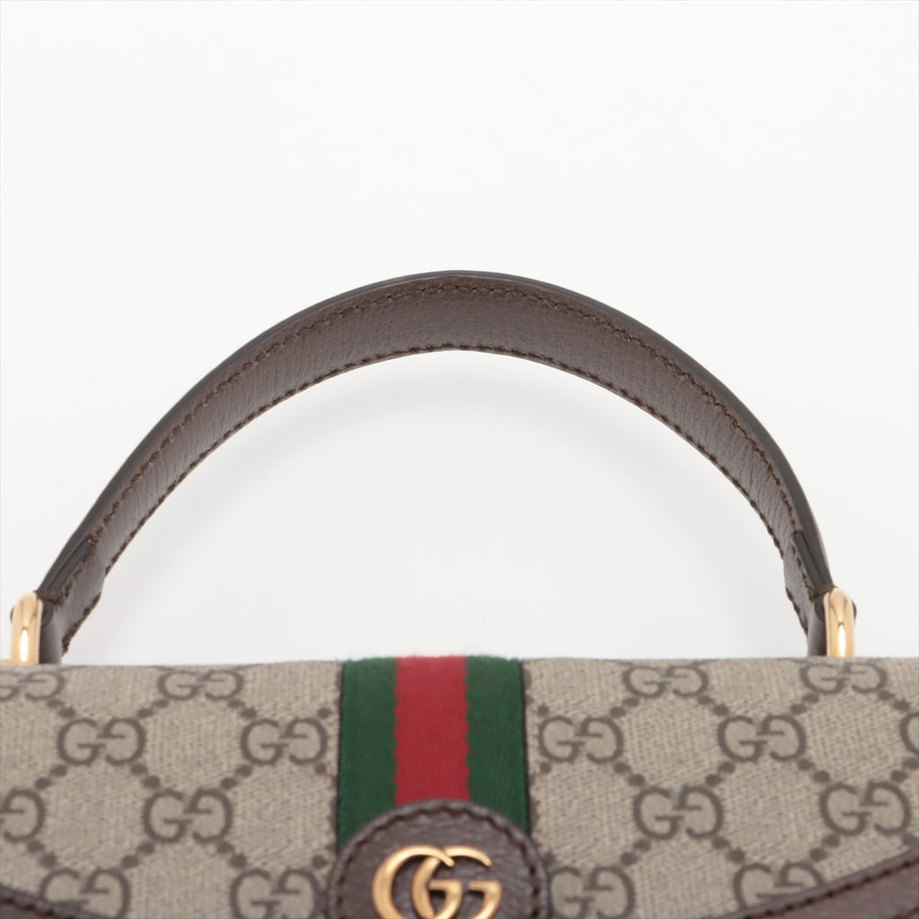 Second hand Gucci Ophidia GG Small Striped Canvas 2 - Ways Top - handle Handbag GG Supreme - Tabita Bags