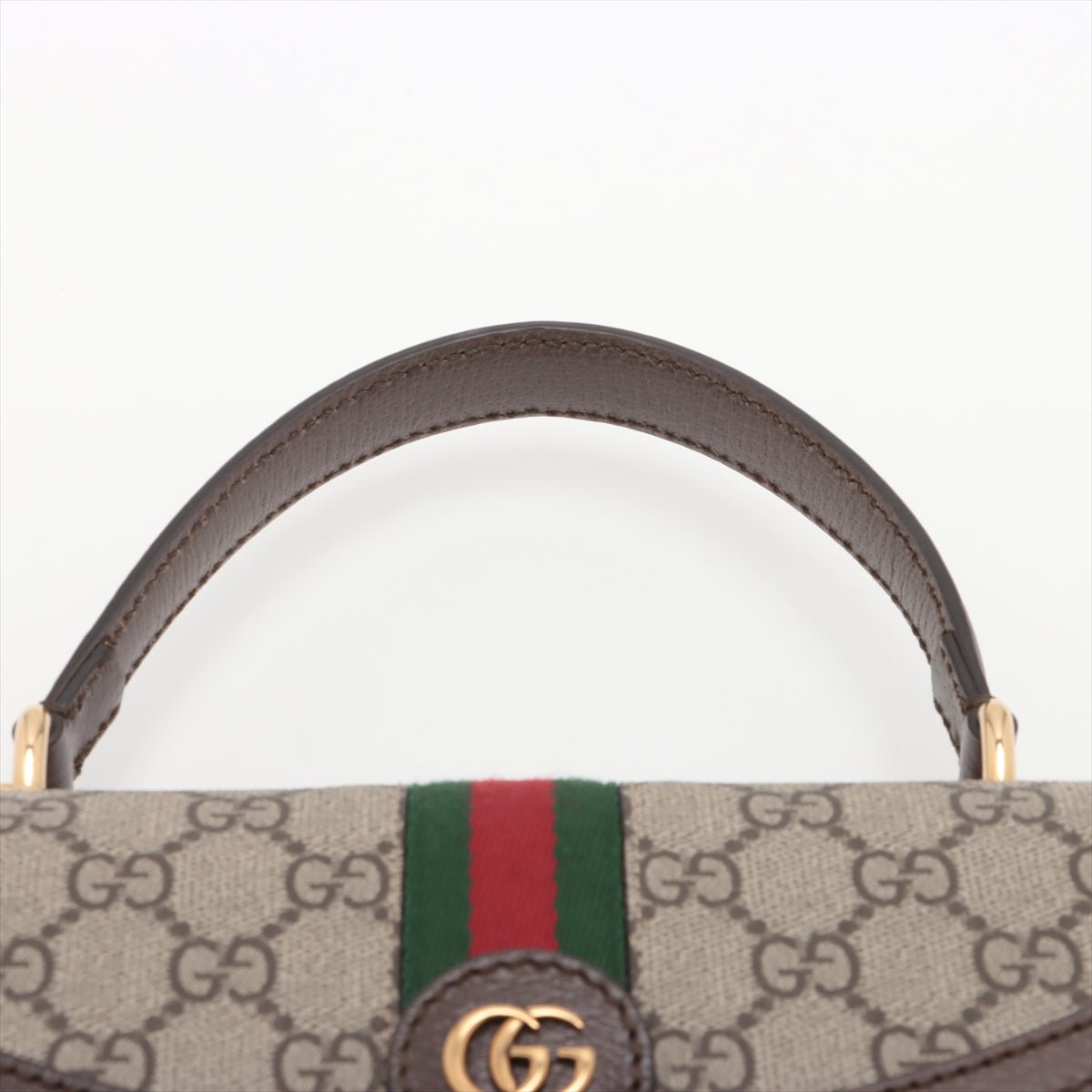 Second hand Gucci Ophidia GG Small Striped Canvas 2 - Ways Top - handle Handbag GG Supreme - Tabita Bags