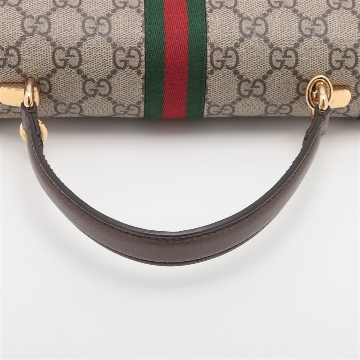 Second hand Gucci Ophidia GG Small Striped Canvas 2 - Ways Top - handle Handbag GG Supreme - Tabita Bags