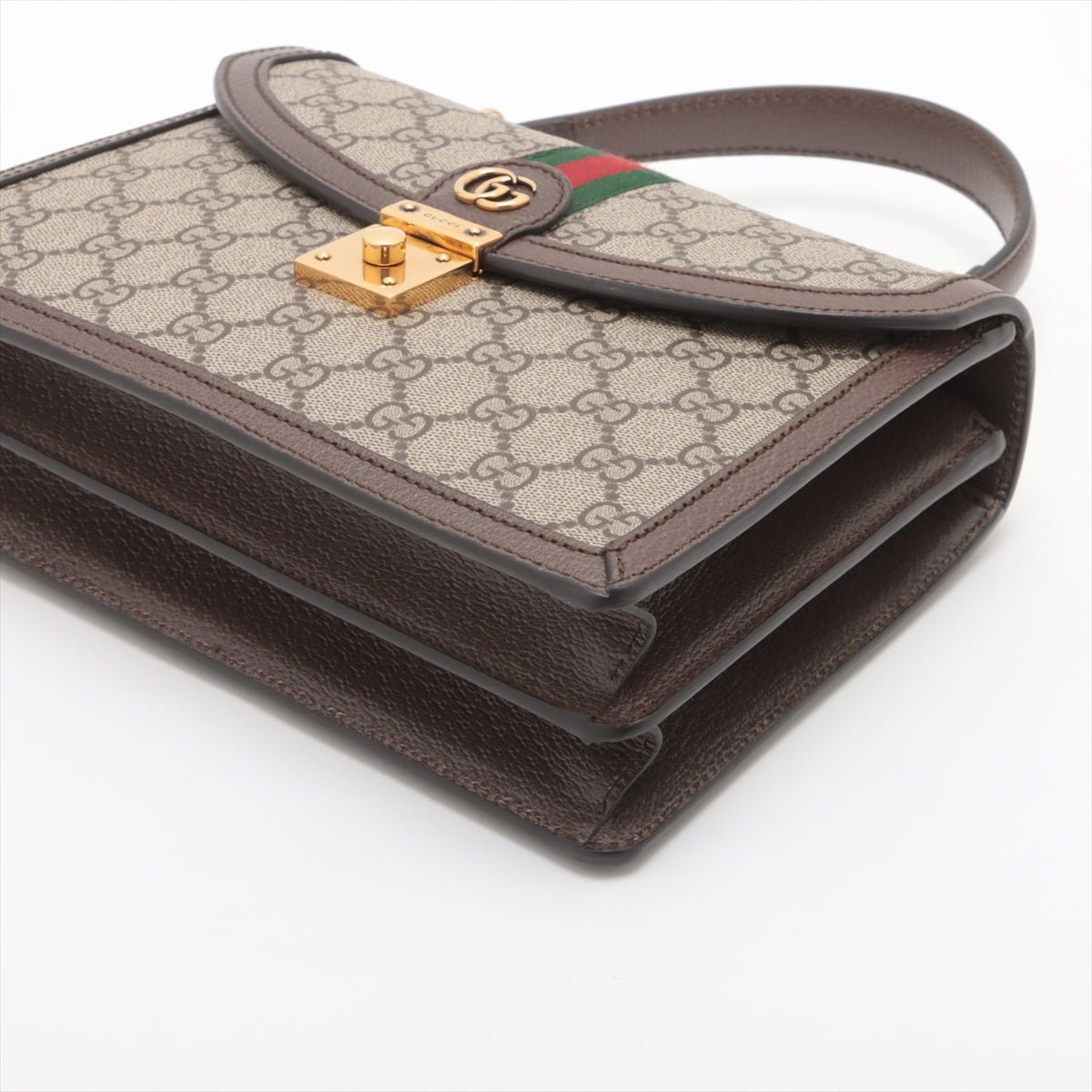 Second hand Gucci Ophidia GG Small Striped Canvas 2 - Ways Top - handle Handbag GG Supreme - Tabita Bags