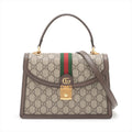 Second hand Gucci Ophidia GG Small Striped Canvas 2 - Ways Top - handle Handbag GG Supreme - Tabita Bags