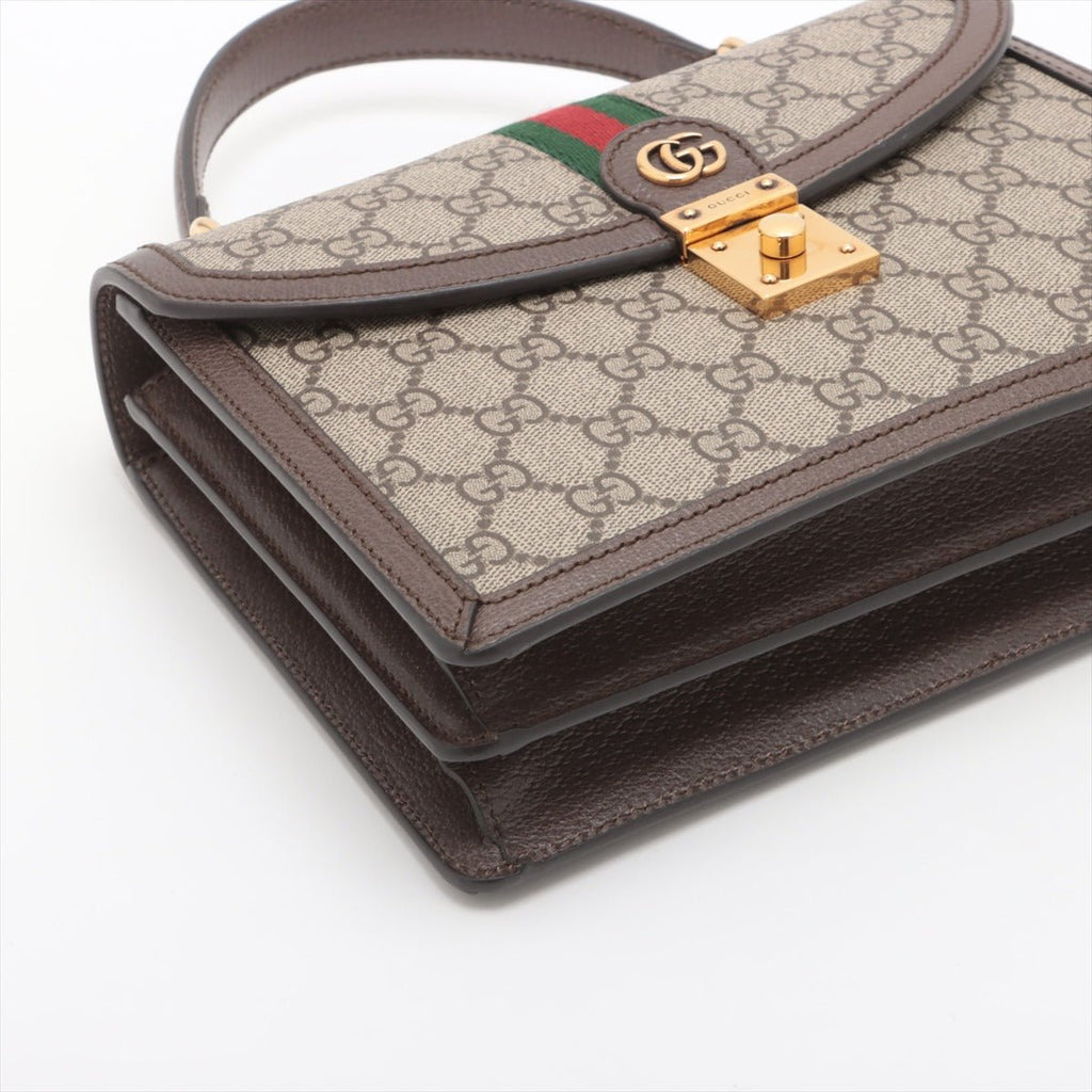 Second hand Gucci Ophidia GG Small Striped Canvas 2 - Ways Top - handle Handbag GG Supreme - Tabita Bags