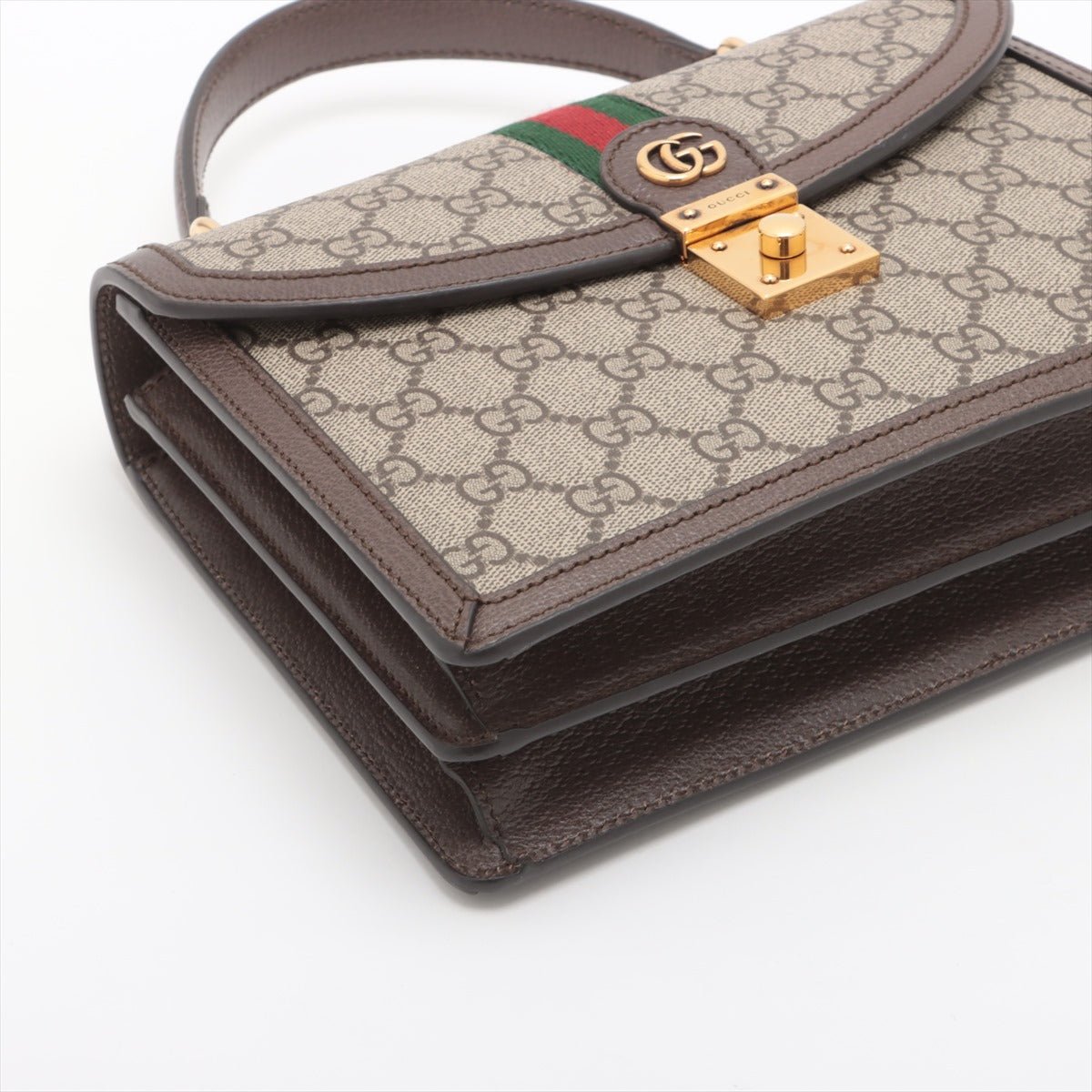 Second hand Gucci Ophidia GG Small Striped Canvas 2 - Ways Top - handle Handbag GG Supreme - Tabita Bags