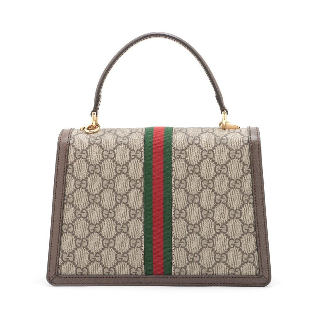 Second hand Gucci Ophidia GG Small Striped Canvas 2 - Ways Top - handle Handbag GG Supreme - Tabita Bags