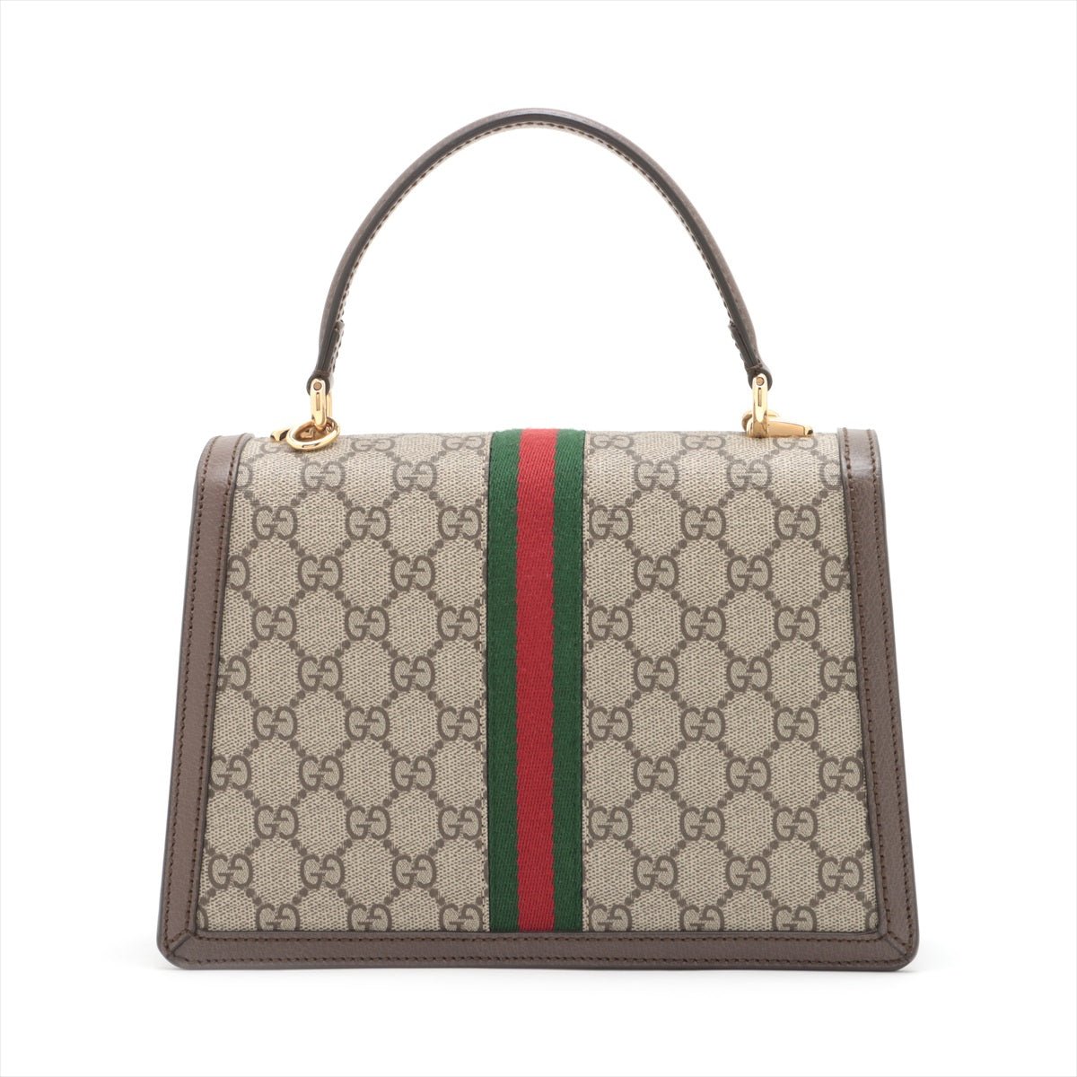 Second hand Gucci Ophidia GG Small Striped Canvas 2 - Ways Top - handle Handbag GG Supreme - Tabita Bags