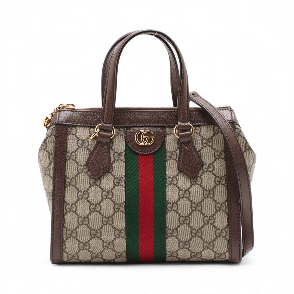 Second hand Gucci Ophidia GG Small Striped Canvas 2-Ways Tote Crossbody GG Supreme - Tabita Bags