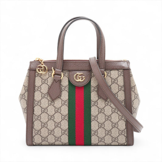 Second hand Gucci Ophidia GG Small Striped Canvas 2 - Ways Tote Crossbody GG Supreme - Tabita Bags