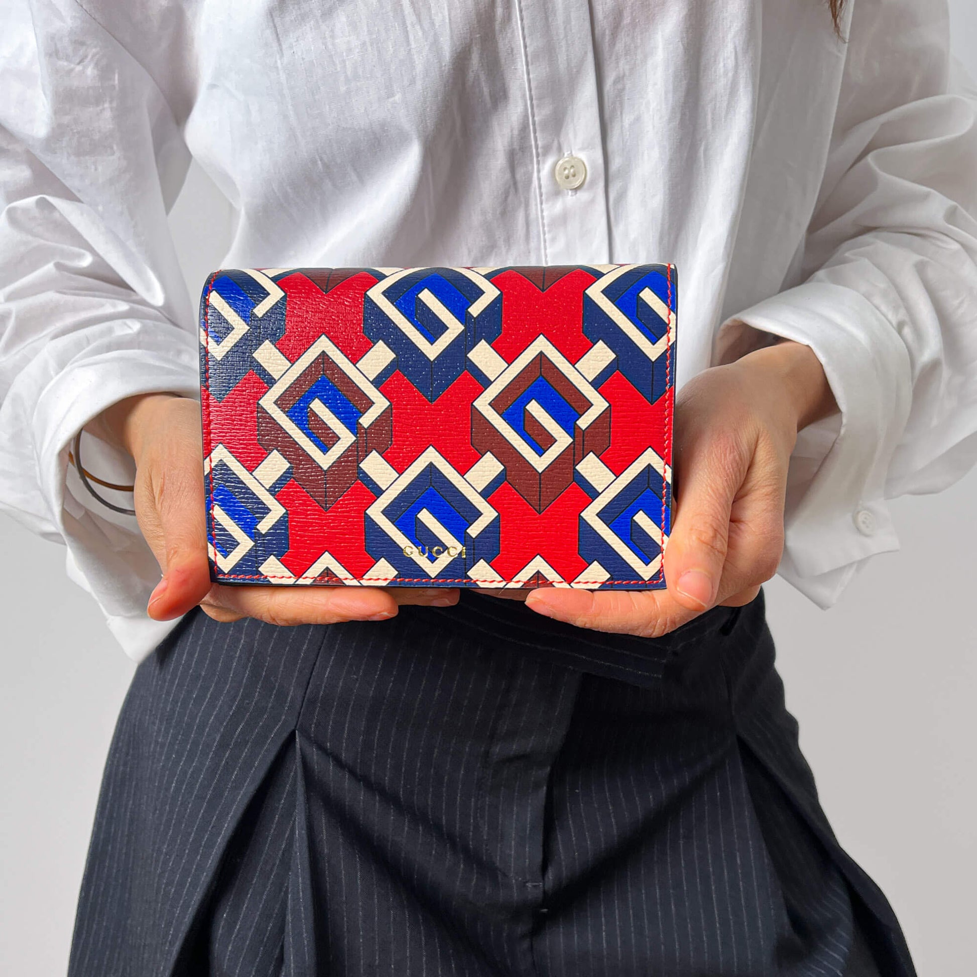 Second hand Gucci Ouverture Demetra Canvas Case Geometric G - Tabita Bags
