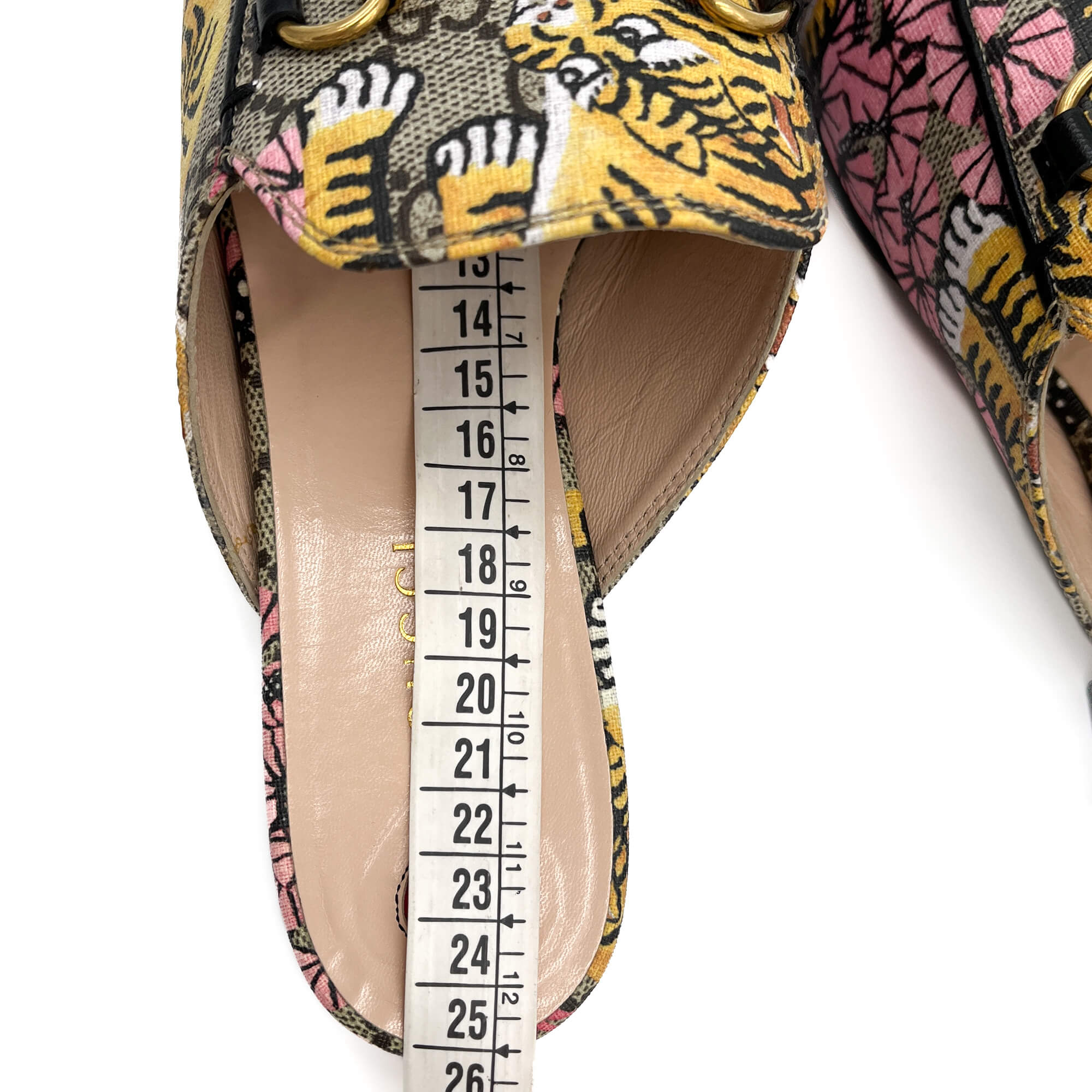 Gucci Princetown Canvas Flat Slippers 38 GG Supreme Tiger Floral Print Tabita Bags Tabita Bags with Love