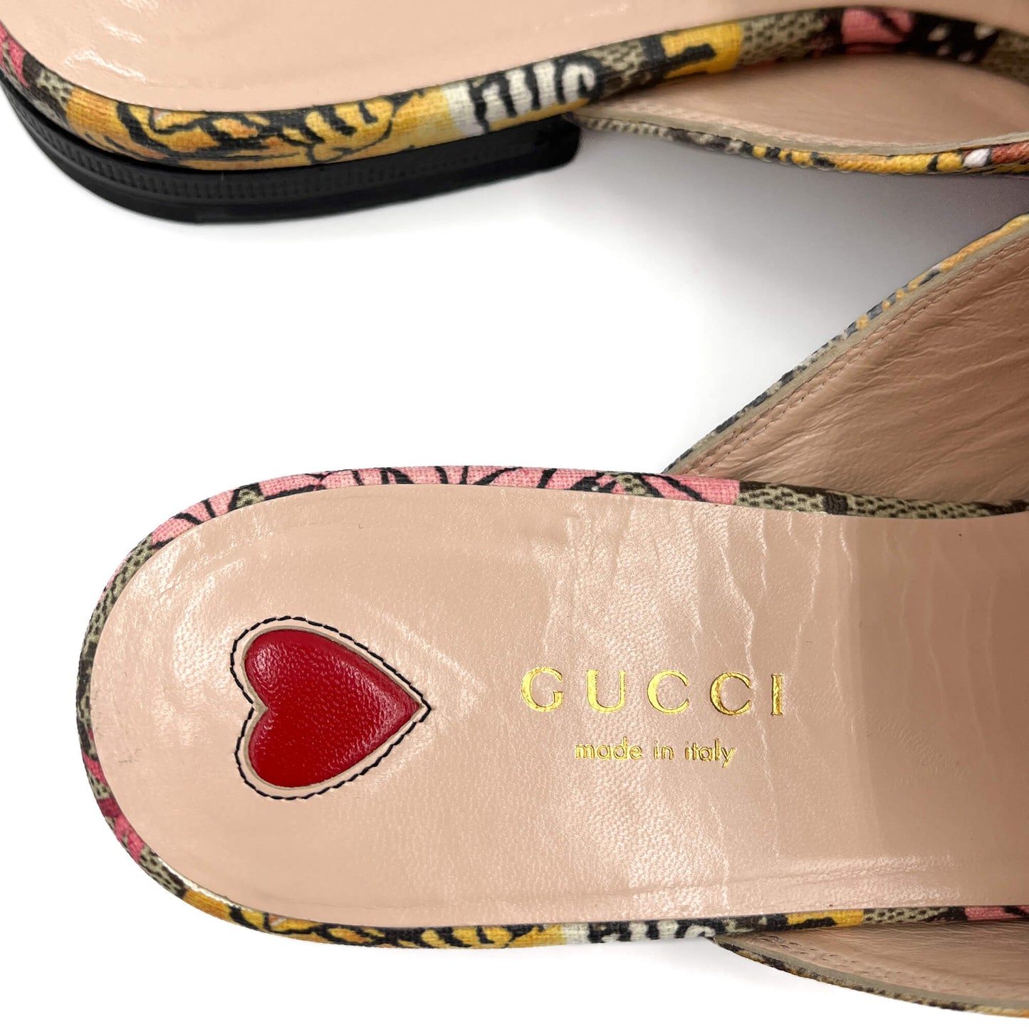 Second hand Gucci Princetown Canvas Flat Slippers 38 GG Supreme Tiger & Floral Print - Tabita Bags