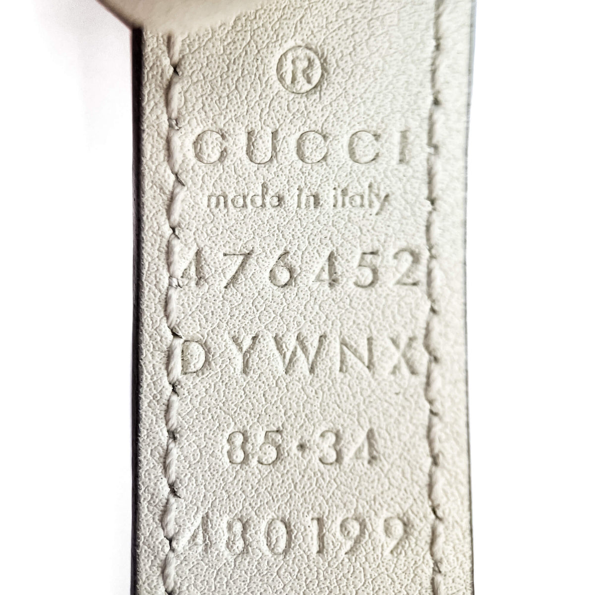 Second hand Gucci Queen Margaret Leather Thin Belt 85/34 Off - White - Tabita Bags