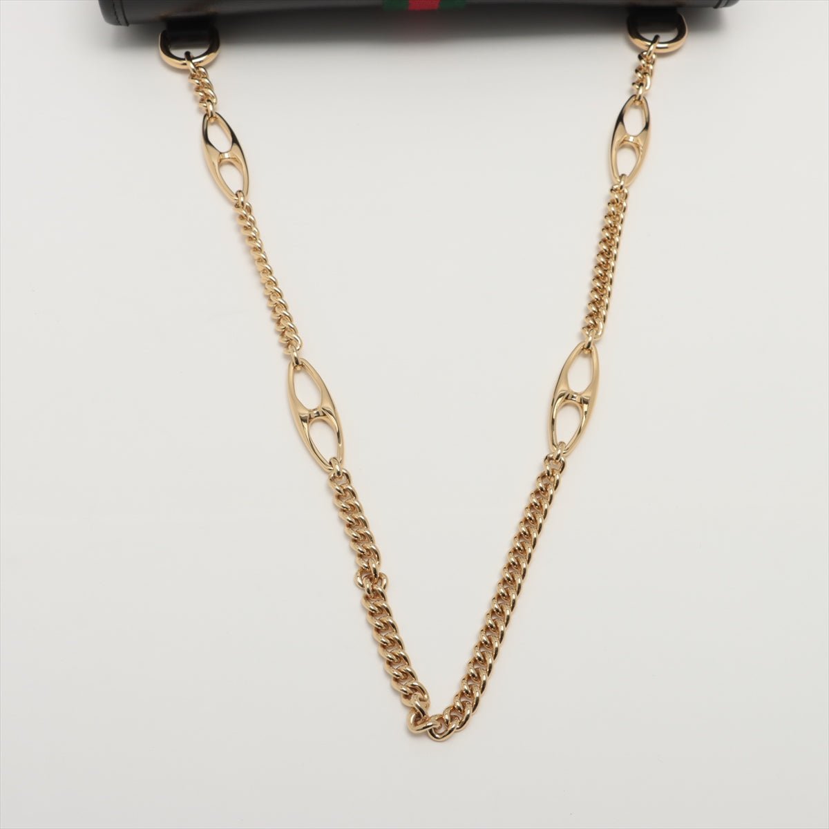 Second hand Gucci Rajah Small Striped Leather 2 - Ways Flap Shoulder Bag Black - Tabita Bags