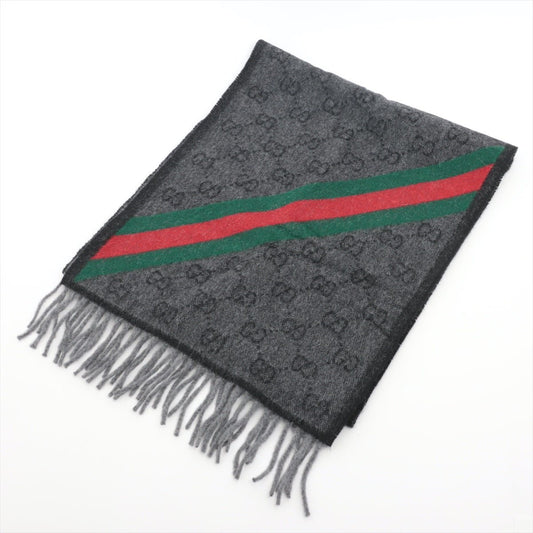 Second hand Gucci Scarve 190X37 GG Wool Stripe Grey - Tabita Bags