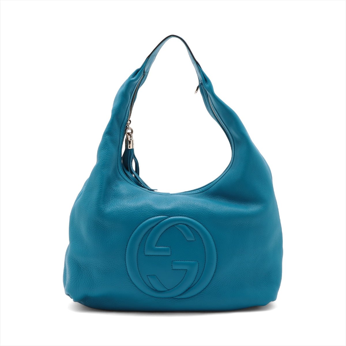 Second hand Gucci Soho Large Leather Hobo Shoulder Bag Blue - Tabita Bags