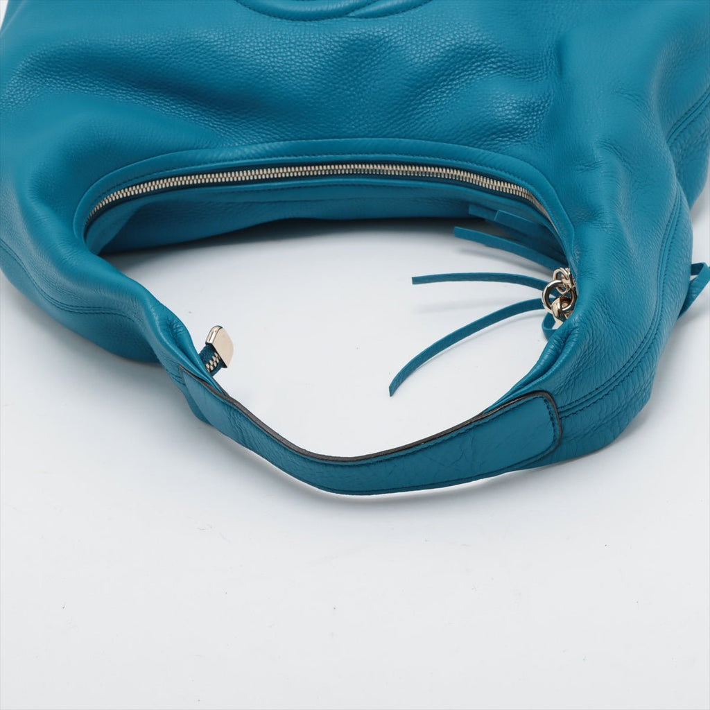 Second hand Gucci Soho Large Leather Hobo Shoulder Bag Blue - Tabita Bags