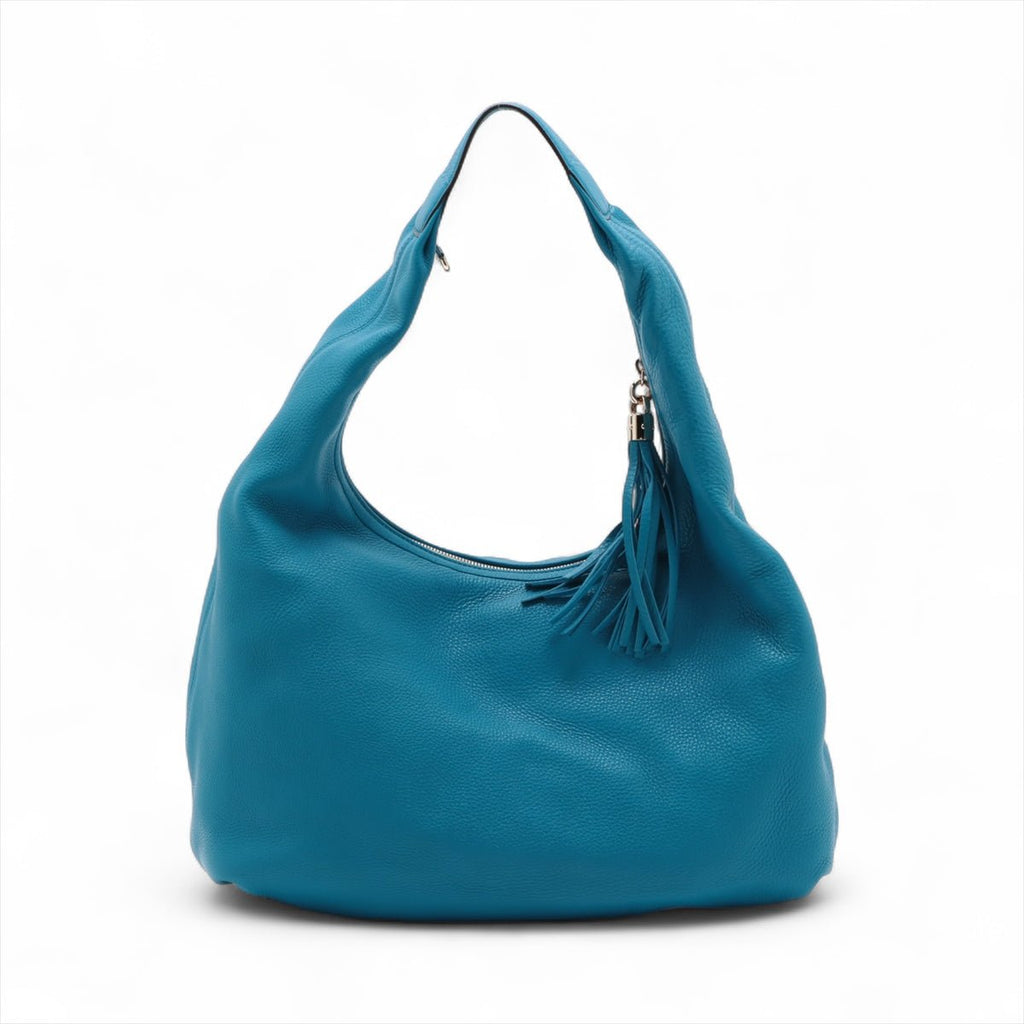 Second hand Gucci Soho Large Leather Hobo Shoulder Bag Blue - Tabita Bags