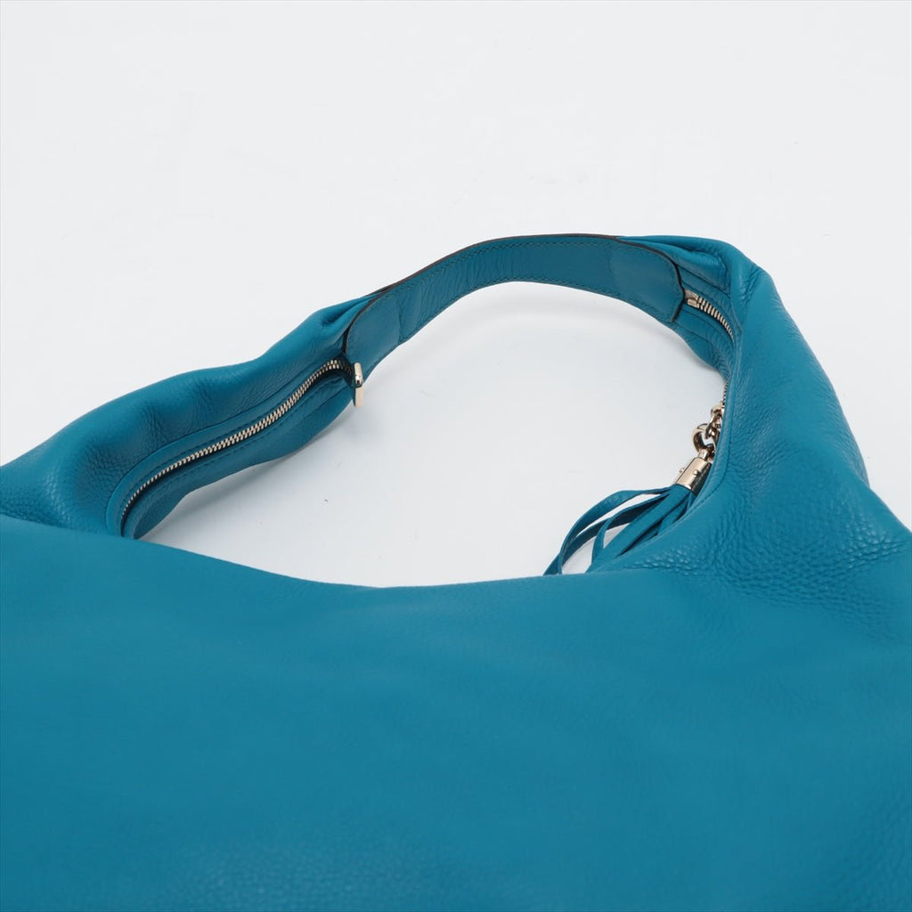 Second hand Gucci Soho Large Leather Hobo Shoulder Bag Blue - Tabita Bags