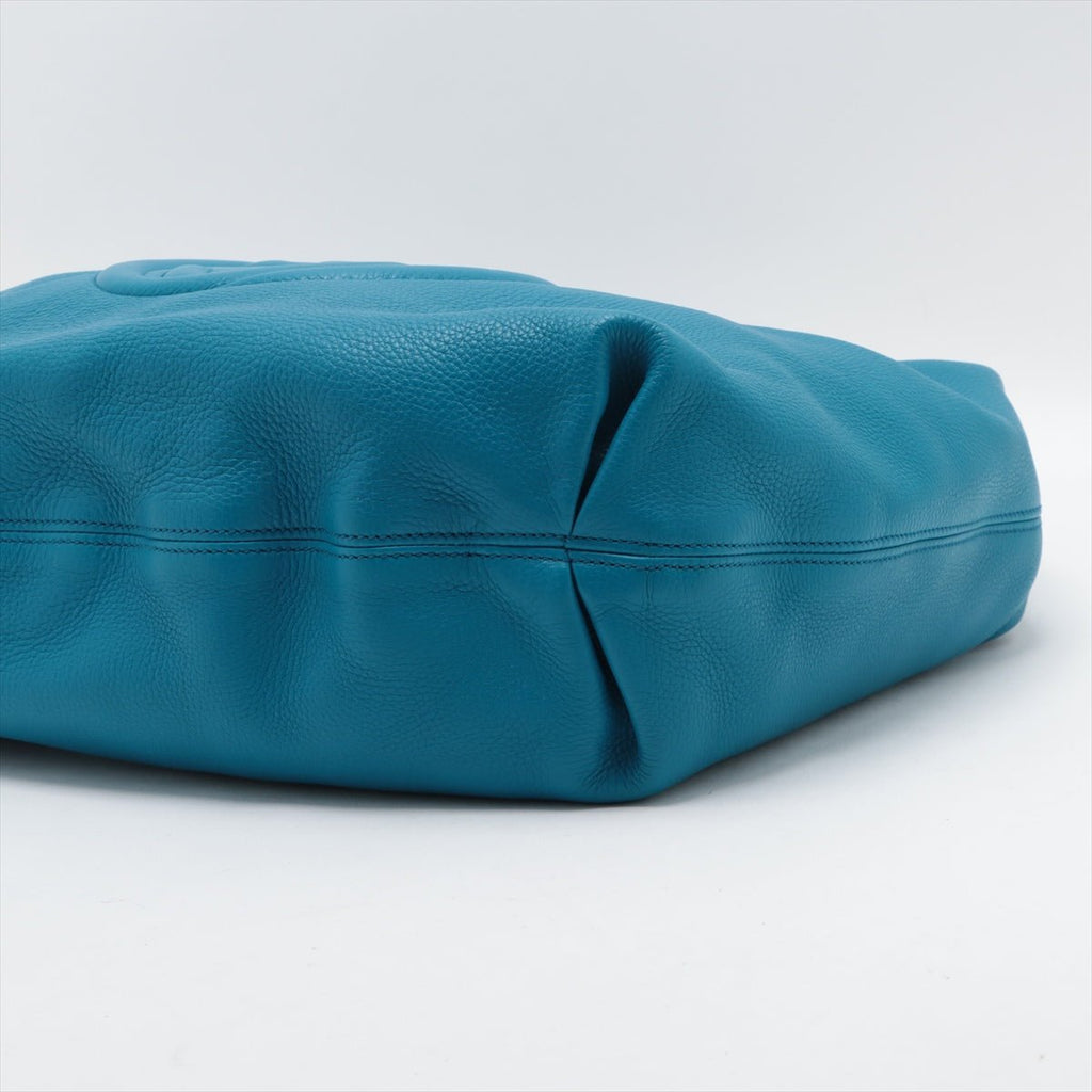 Second hand Gucci Soho Large Leather Hobo Shoulder Bag Blue - Tabita Bags