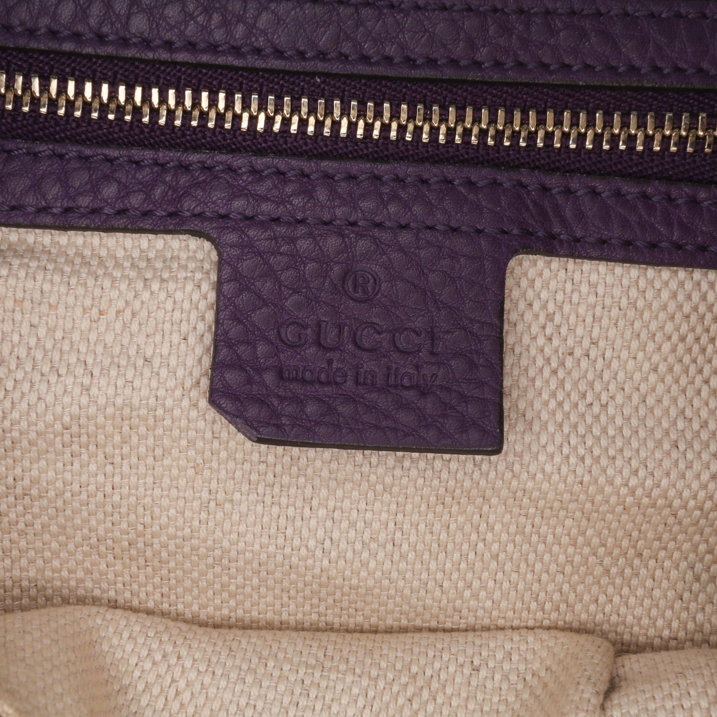Second hand Gucci Soho Large Leather Hobo Shoulder Bag Purple - Tabita Bags