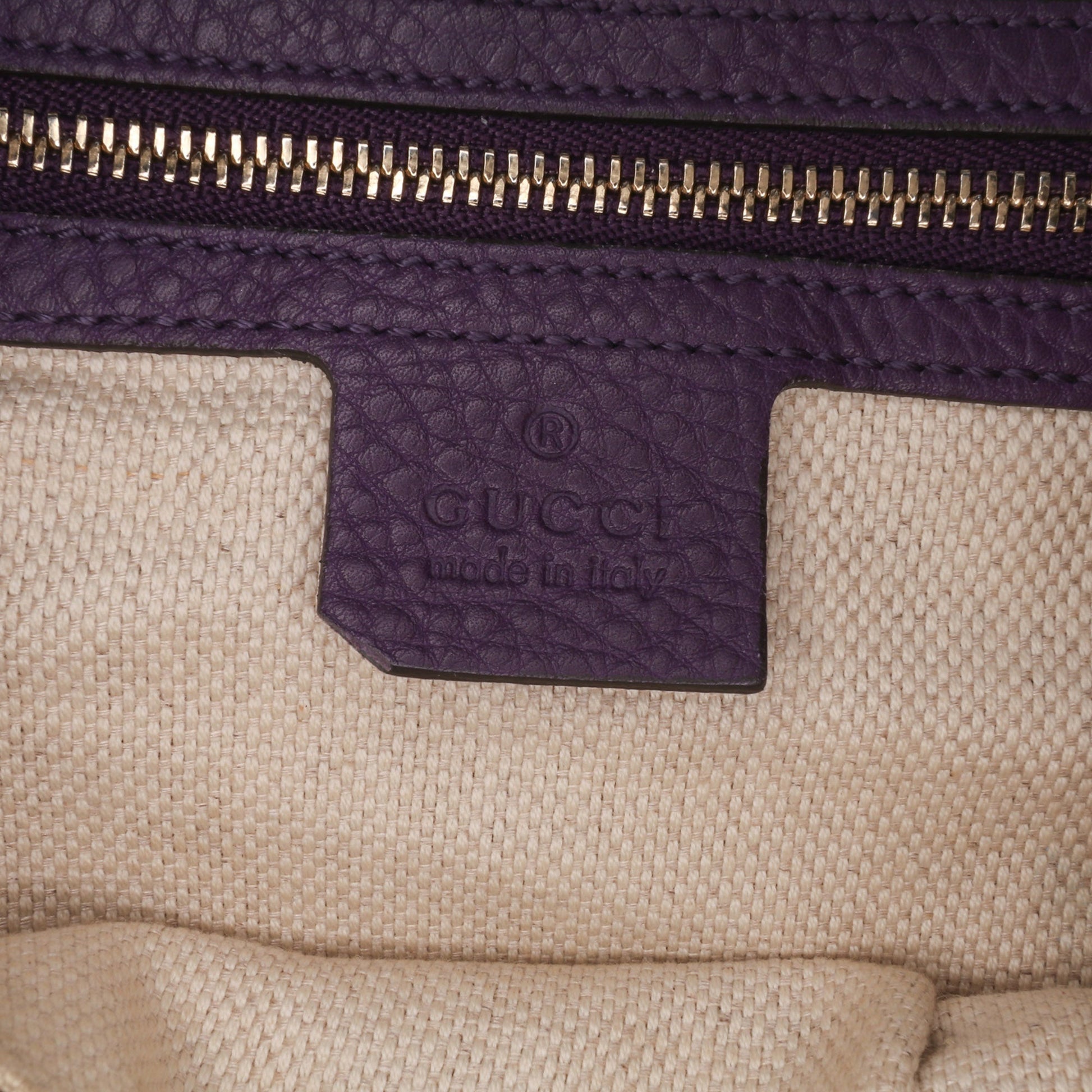 Second hand Gucci Soho Large Leather Hobo Shoulder Bag Purple - Tabita Bags