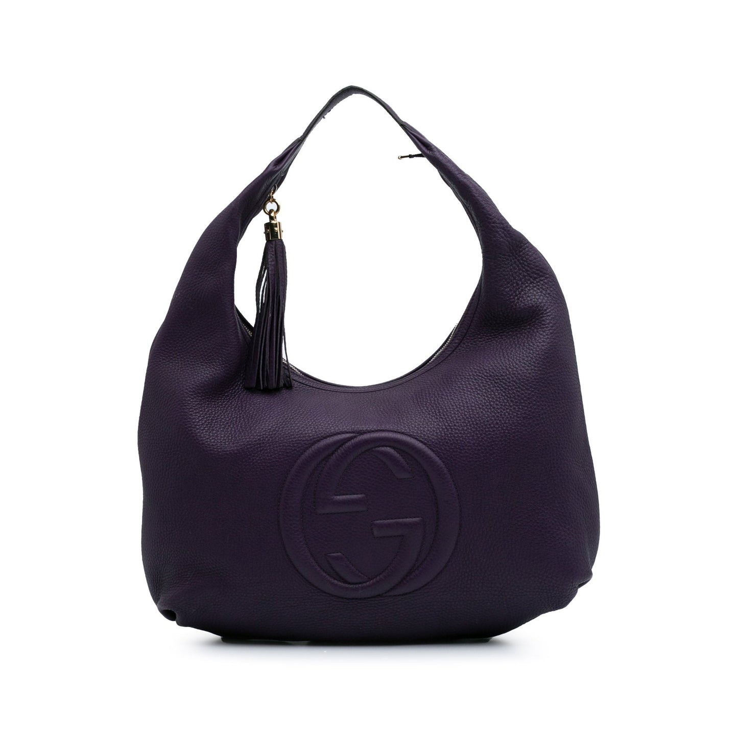 Second hand Gucci Soho Large Leather Hobo Shoulder Bag Purple - Tabita Bags