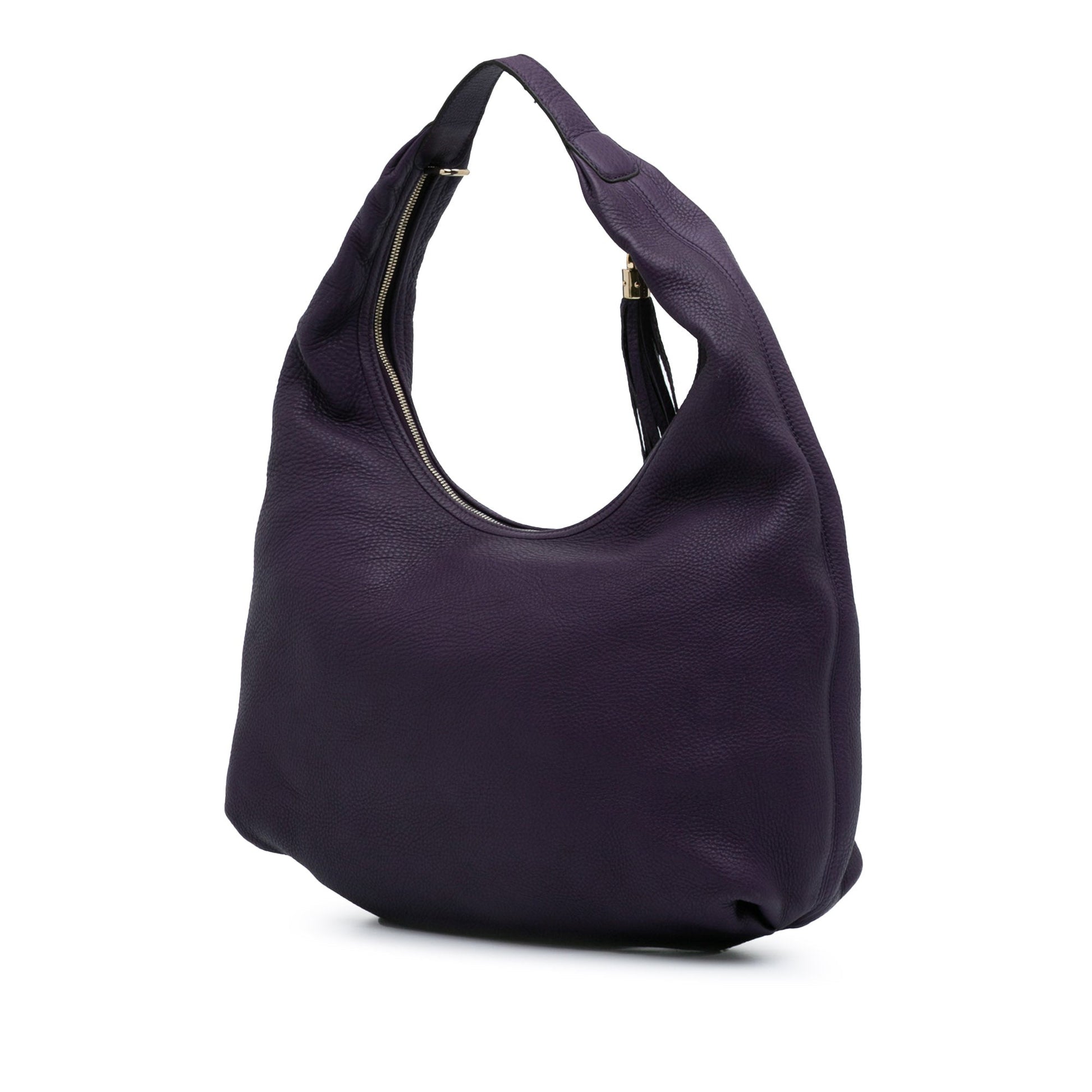 Second hand Gucci Soho Large Leather Hobo Shoulder Bag Purple - Tabita Bags