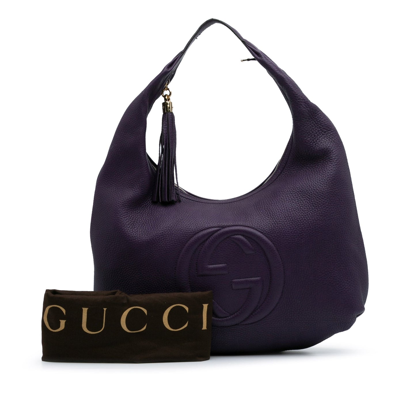 Second hand Gucci Soho Large Leather Hobo Shoulder Bag Purple - Tabita Bags
